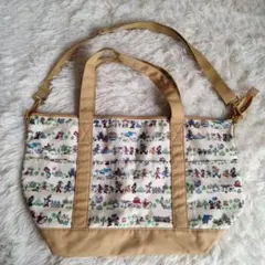 美品☆ディズニーリゾート 大容量トートバッグ ショルダーバッグ 総柄