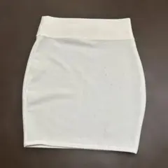 ホワイト テクスチャー タイトスカート