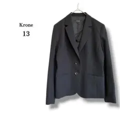 【krone】クローネ　テーラードジャケッ　ストライプ　大きいサイズ　黒　13