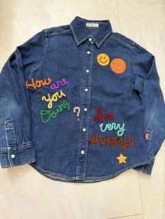 平成レトロ　エンジェルブルー　デニムシャツ 140 にこちゃん