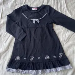 mezzo piano ブラック ワンピース 110サイズ　長袖