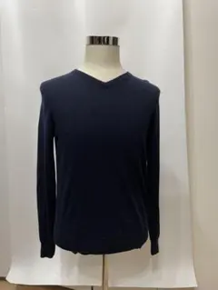 ネイビー Vネック メリノウールセーター^_^