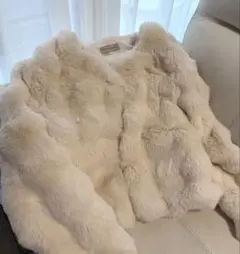 アイボリー フェイクファー ショートコート