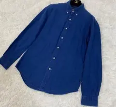 【美品】ラルフローレン　インディゴ　長袖シャツ　ブルーホース刺繍　OXFORD