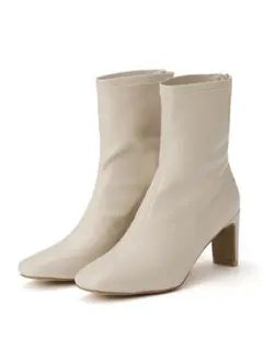 ストレッチスクエアトゥショートブーツ