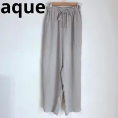 aque イージールパンツ レディースボトムス ウエストゴム ゆったり グレー