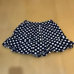 水玉模様フリル半ズボン ネイビー 130cm~