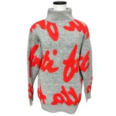 【新品】フルッティフルッタ ロゴセーター グレー 38 ウール混 M おしゃれ