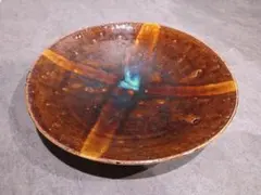 岩田藤七 直径36.5cm ギヤマン盛鉢 飾り ガラス 硝子 丸皿 インテリア