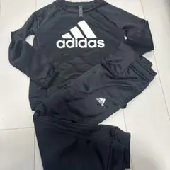 adidas ブラック 長袖ジャージセット 130