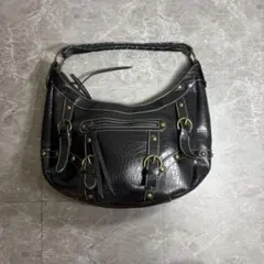 archive y2k BESSO レザーワンショルダーバッグ 金金具 ブラック
