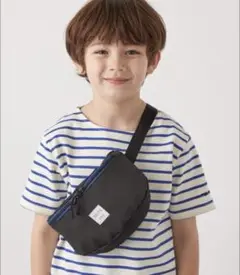 【新品未使用品】SHIPS any キッズ　ウエストポーチ　ブラック×ブルー