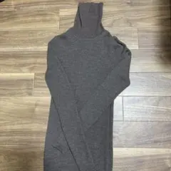 MUJI 無印良品ブラウン 長袖リブニットセーター S