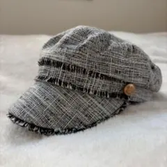 冬の女神になりたい？ならコリをお被りNASAィ！キャスケット ツイード 白 黒
