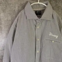 OLD STUSSY 白タグ+赤クラウン ヴィンテージ 半袖チェックシャツS