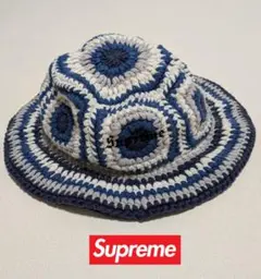 【Supreme】編み物ハット ネイビー×ホワイト！美品です☆