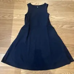 【美品】UNIQLO ノースリーブワンピース 150 ネイビー