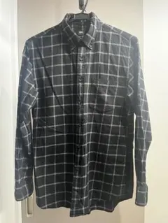 UNIQLO ユニクロ チェック柄 長袖シャツ ブラック L