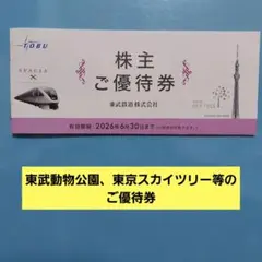 東武動物公園特別入園券・アトラクションパス優待割引券等。 東武鉄道株主ご優待券のサムネイル