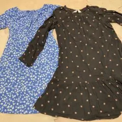 ZARA花柄とH&Mドット柄のワンピースセット