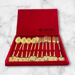 24金メッキ ティースプーン 6本　葉の模様　アンティーク Amazon.co.jp: Bontand コーヒースプーン 葉の形 6本セット