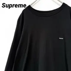 【美品✨】シュプリーム スモールボックスロゴ刺繍 長袖 ロンT 黒 L 即完売◎