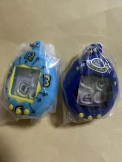 たまごっち　シャカシャカチャームコレクション　　ブルーまるっち、紺みみっち2点