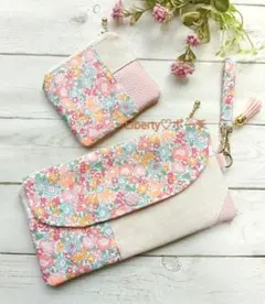 Libertyネオンカラー♡ミシェル・蓋付きポーチ