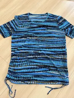 leilianストライプ模様 半袖Tシャツ