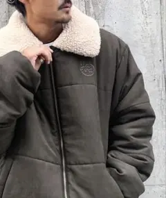 軽くてあったか。襟ボアスエード中綿ジャケット