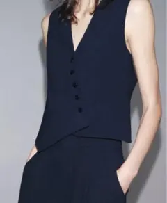 美品 ZARA ZW COLLECTION アシンメトリーベスト SIZE:L