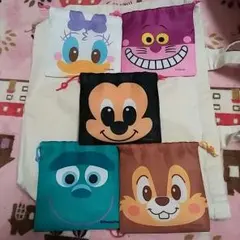 ディズニーキャラクター　ミニ巾着ポーチ　5個セット☆