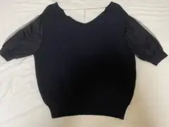 And Couture チュール袖バックチェーンプルオーバー