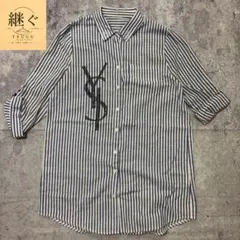 vintage 00s ストライプシャツ ラインストーン装飾 長袖　ギミック