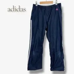 アディダス トラックパンツ ナイロン ネイビー スポーツ ジャージ a1186