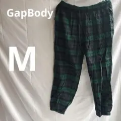 GapBody グリーン・ブラックチェックパンツ Mサイズ　総ゴム　足首ゴム