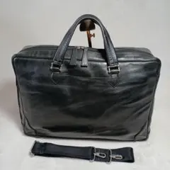 本革 レザー ビジネスバッグ 3way　A4　PC　黒