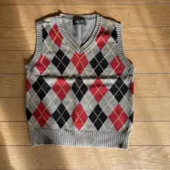 コムサイズム　アーガイル　ベスト　110〜120