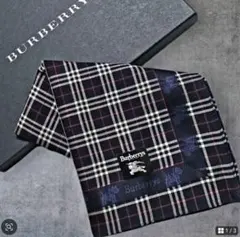 新品未使用 BURBERRY 大判ハンカチ　ヴィンテージ希少ノバチェック＆犬刺繍