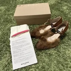 美品　バルダン BALDAN ファー パンプス 36 22.5