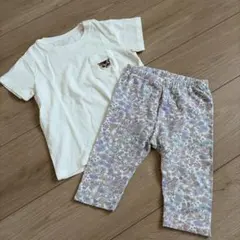 ポール&ジョーユニクロコラボ　猫の半袖Tシャツと花柄パンツのセットのサムネイル
