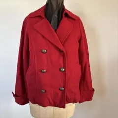 赤いウール混紡ダブルブレストジャケット