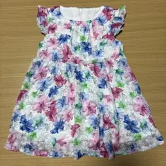 bebe 花柄 フリル袖 ワンピース 90サイズのサムネイル
