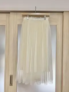 earth music&ecology チュールスカート ホワイト フリーサイズ