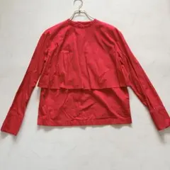希少☆ヤッコマリカルド ピンタック コットン シャツ ブラウス レッド
