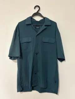 前開きTシャツ 緑 XL BACK NUMBER