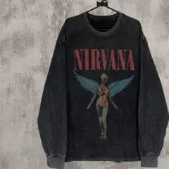 ニルヴァーナ IN UTERO ロングスリーブTシャツ ヴィンテージ加工　ロンT