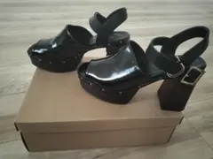 HARE チャンキーヒールサンダル Msize ブラック