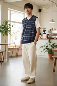 Polo by Ralph Lauren ネイビー チェック ベスト XL