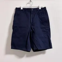 【 GU 】 チノハーフパンツ ネイビー S